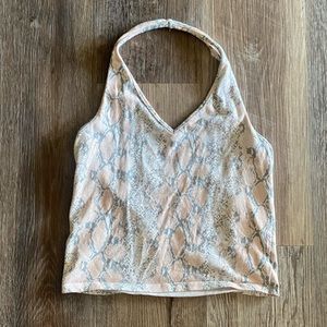 Pink snake skin halter top
